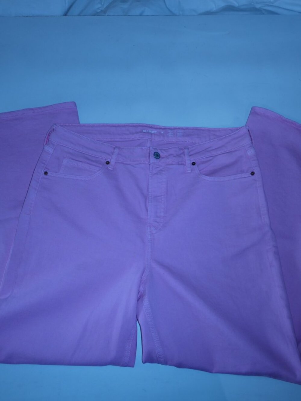 Old Navy Extra High-Waisted Pop-Color Wide-Leg Jeans - Pink